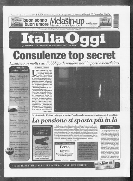 Italia oggi : quotidiano di economia finanza e politica